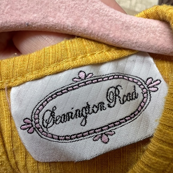 Searingtown Road 18M Mustard Yellow Ruffle Long Sleeve Onesie Bodysuit - Picture 4 of 5